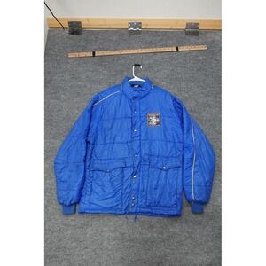 Vtg SWINGSTER Puffer Jacket MICHELIN Man Patch Stripes L Sz‎ Large